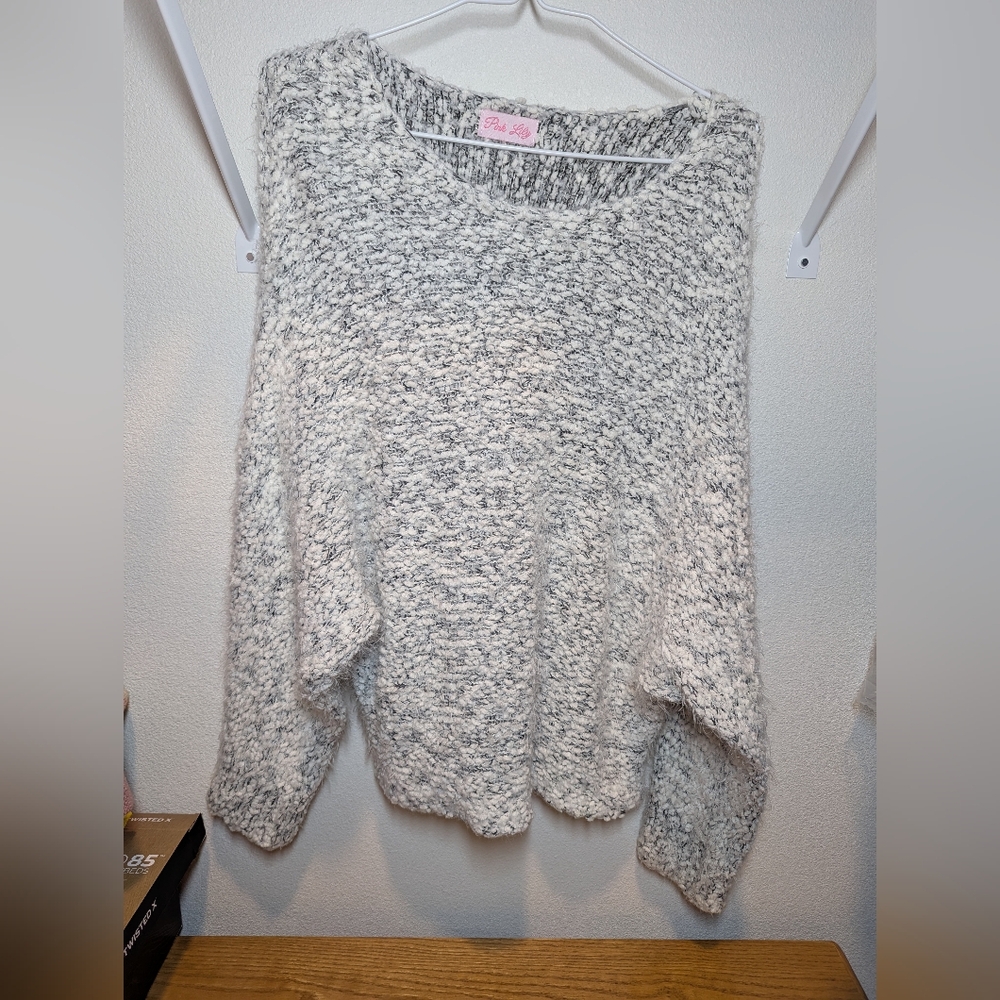 SUPER SOFT Pink Lily White Sweater